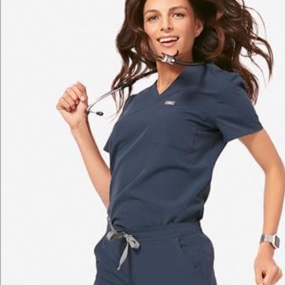 Figs Dark Harbor Catarina Scrub Top